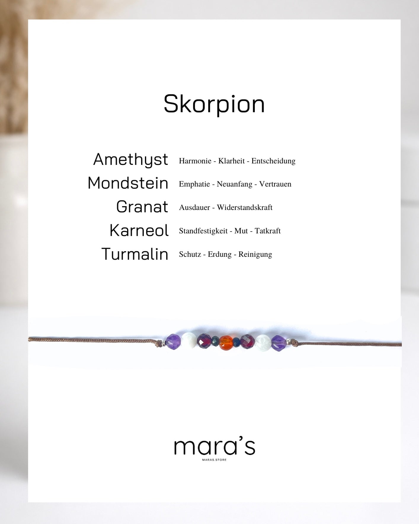 Sternzeichen Skorpion Armband