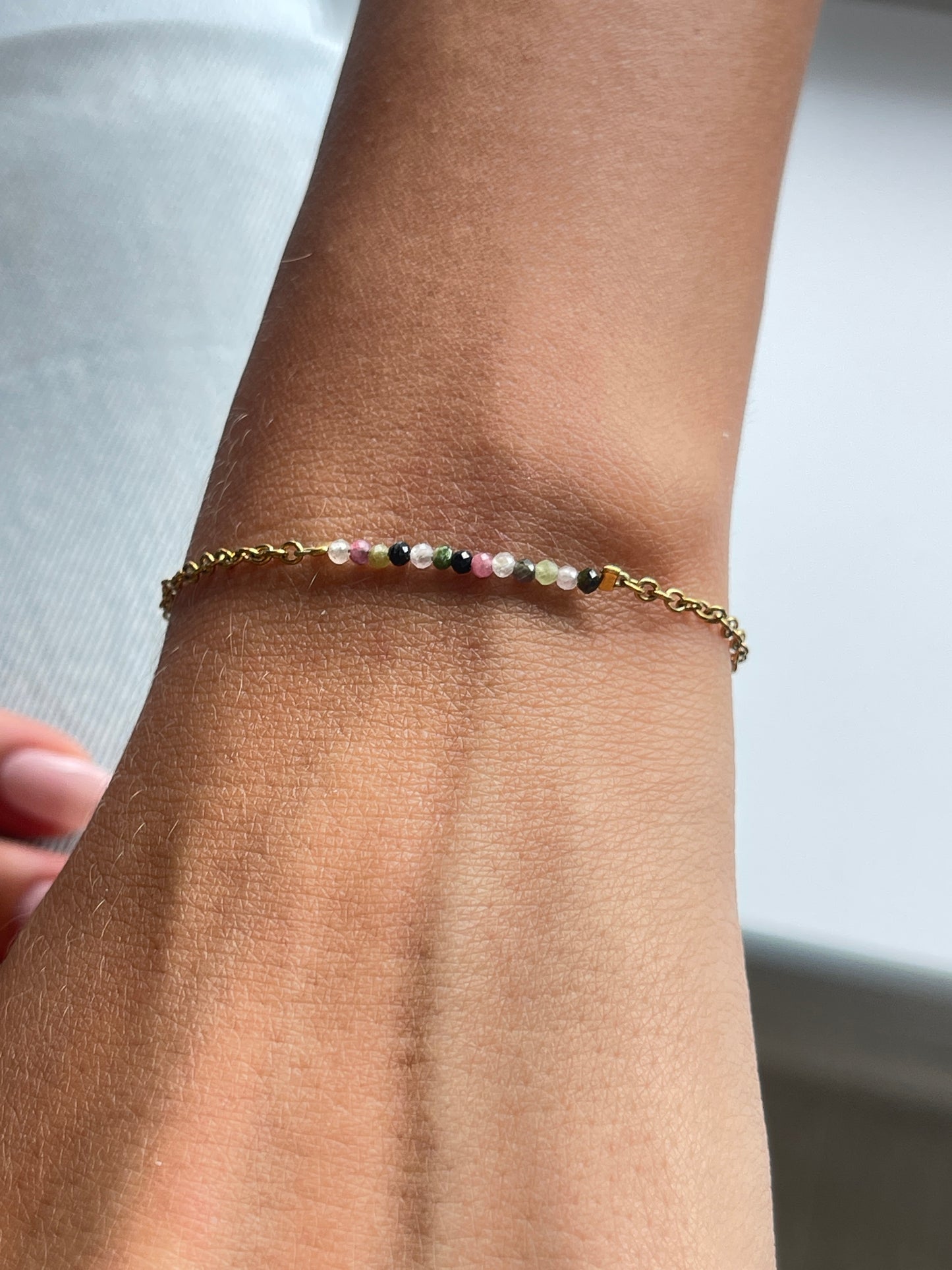 Buntes Turmalin Line Armband