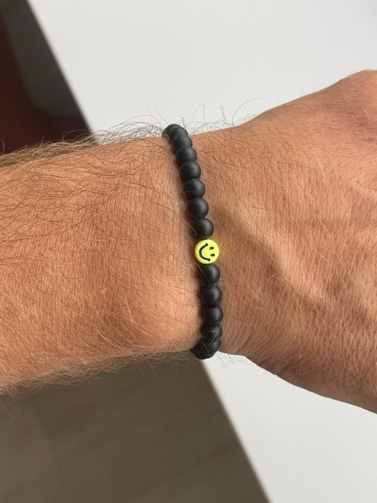 Smiley Armband mit Onyx