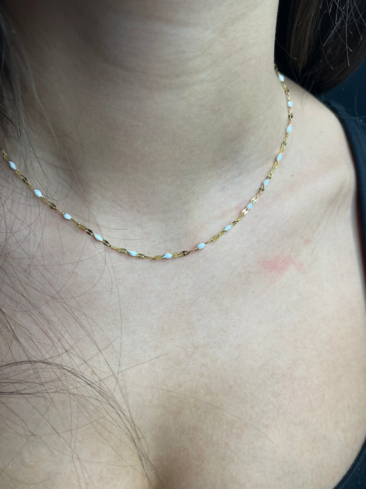 Shine Twist Kette weiß