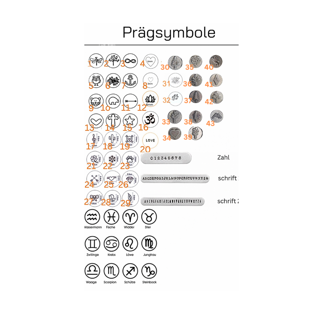 Signatur Ohrringe mit geprägten Plättchen-Anhänger
