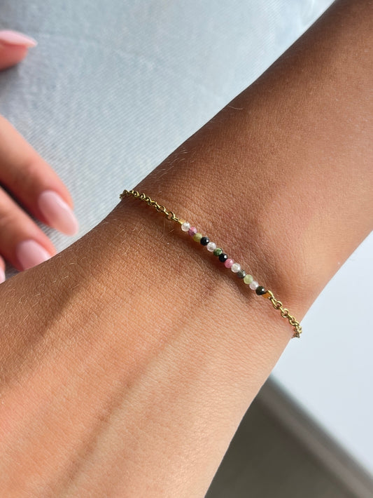 Buntes Turmalin  Line Armband
