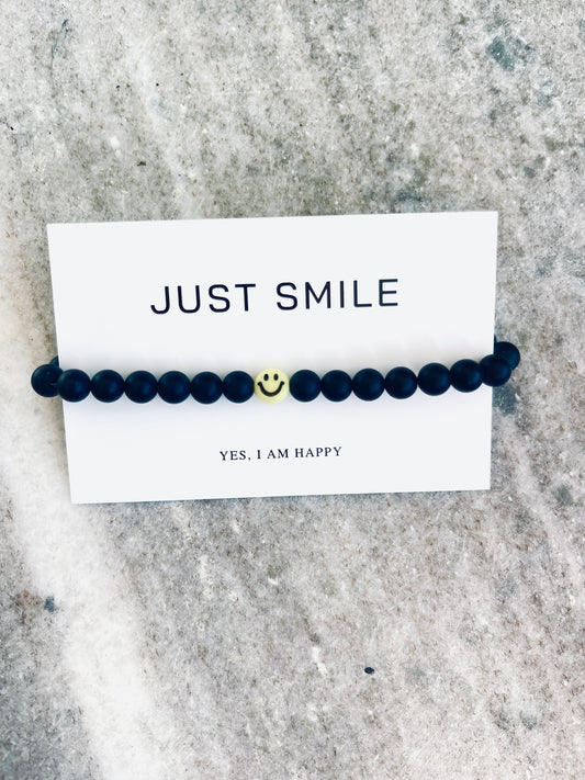 Smiley Armband mit Onyx