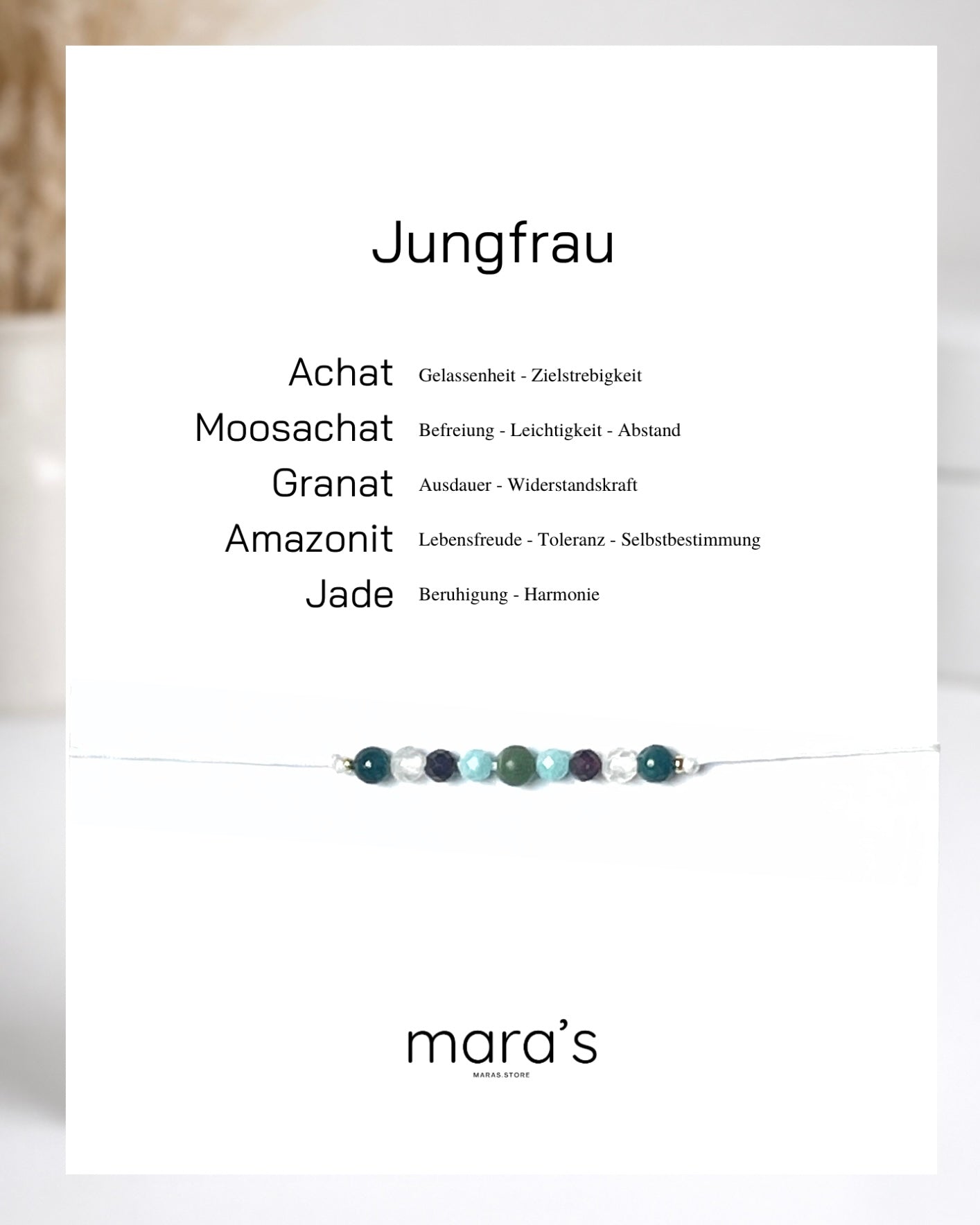 Personalisiertes Jungfrau Sternzeichen Armband Wunschfarbe frei wählbar, besonderes Geschenk zum Geburtstag