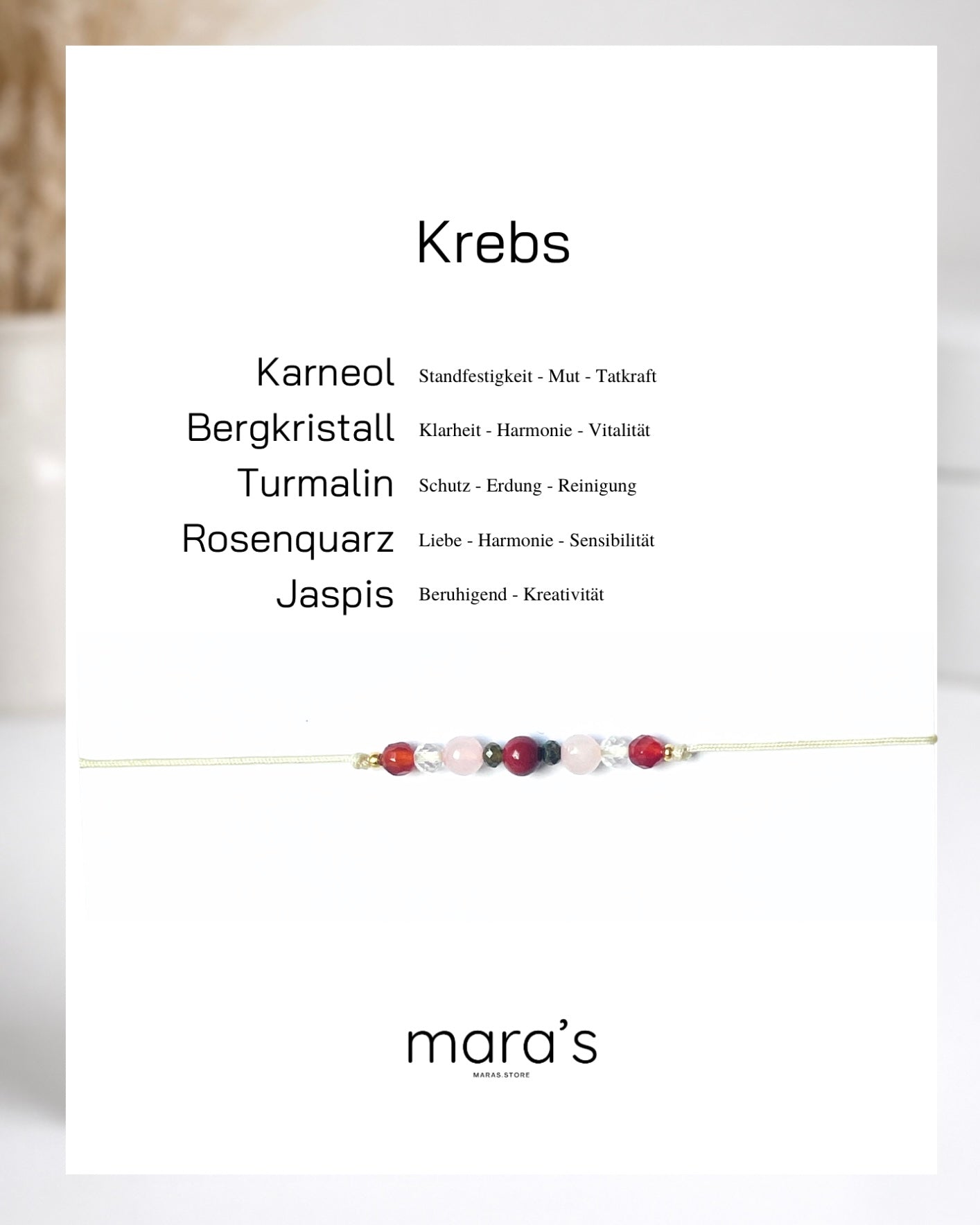 Personalisiertes Krebs Armband mit Sternzeichen Symbol, Wunschfarbe frei wählbar, besonderes Geschenk zum Geburtstag