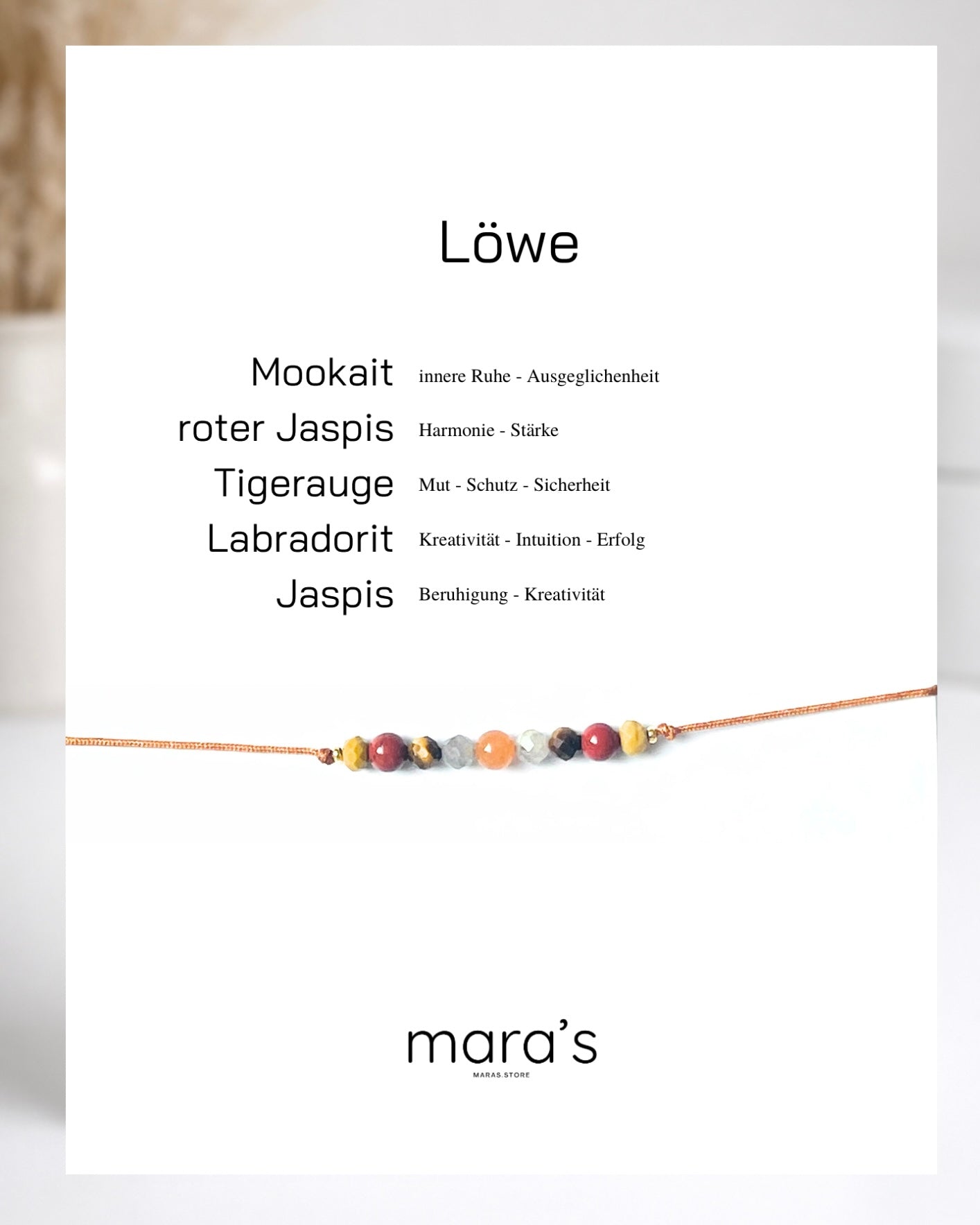 Personalisiertes Löwe Sternzeichen Armband Wunschfarbe frei wählbar, besonderes Geschenk zum Geburtstag