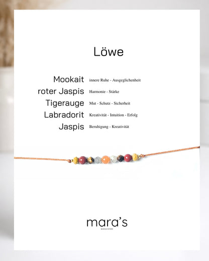 Personalisiertes Löwe Sternzeichen Armband Wunschfarbe frei wählbar, besonderes Geschenk zum Geburtstag