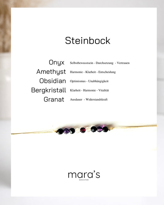 Personalisiertes Steinbock Sternzeichen Armband Wunschfarbe frei wählbar, besonderes Geschenk zum Geburtstag