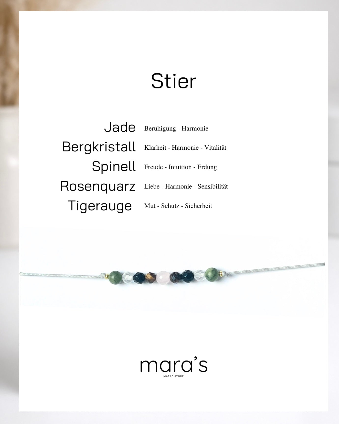 Personalisiertes Stier Sternzeichen Armband Wunschfarbe frei wählbar, besonderes Geschenk zum Geburtstag