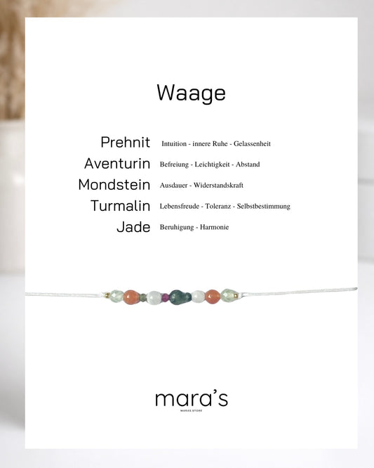 Personalisiertes Wasge Sternzeichen Armband, Wunschfarbe frei wählbar, besonderes Geschenk zum Geburtstag