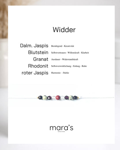 Personalisiertes Widder Sternzeichen Armband Wunschfarbe frei wählbar, besonderes Geschenk zum Geburtstag