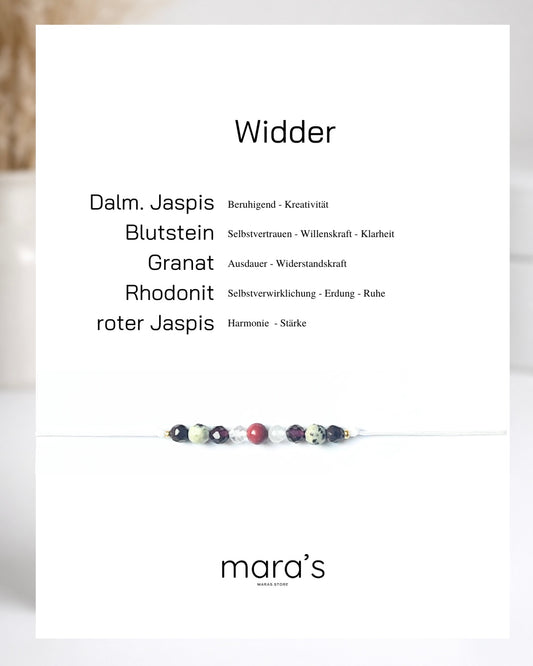 Personalisiertes Widder Sternzeichen Armband Wunschfarbe frei wählbar, besonderes Geschenk zum Geburtstag